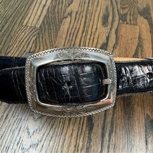 Vintage 1996 Brighton western style leather embossed concho belt size small